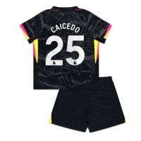 Camisa de Futebol Chelsea Moises Caicedo #25 Equipamento Alternativo Infantil 2024-25 Manga Curta (+ Calças curtas)